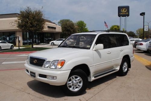 1999 white lexus lx470 4x4 one owner low mileage leather sunroof 3rd row