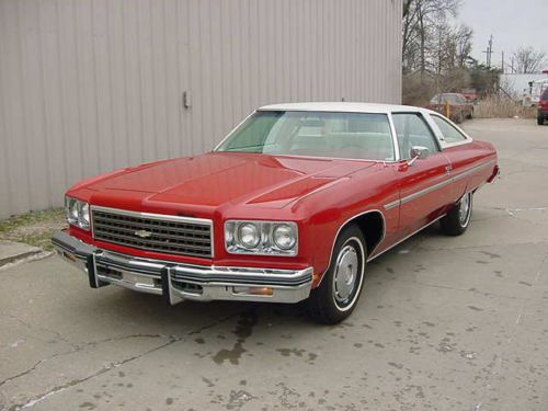 1976 chevrolet impala custom coupe, only 67k. miles,  red, rust free, no reserve