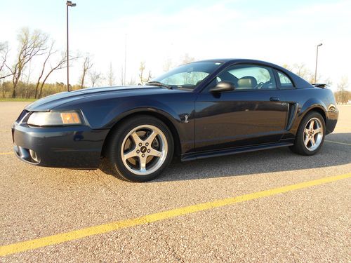 2001 ford mustang svt cobra coupe 2-door 4.6l dohc 5 speed blue 01