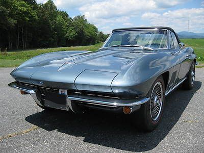 1967 chevrolet corvette roadster, 4 speed, ncrs top flight, low miles rare color