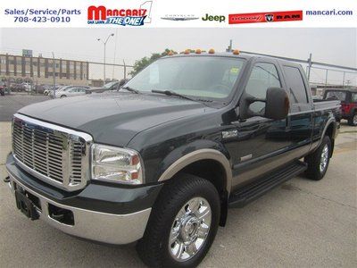 Dark green lariat diesel 6.0l fx4 4x4 crew cab leather tow  package one owner