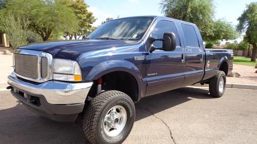 2001 ford f350 xlt 4x4 lifted diesel crew cab long bed pickup truck power stroke