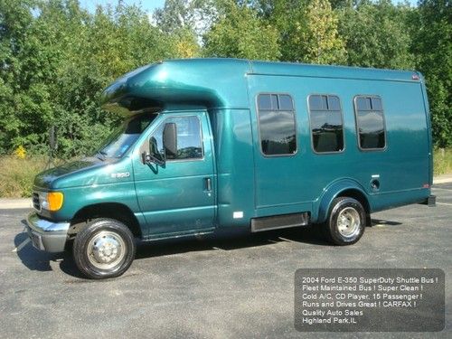 2004 ford e350 shuttle bus 15 passenger runs great cold a/c school limo party