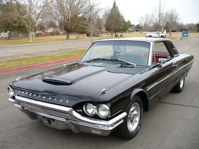 Beautiful 1964 ford thunderbird 2dr hardtop black on red 390 a/t p/s p/w nice !!