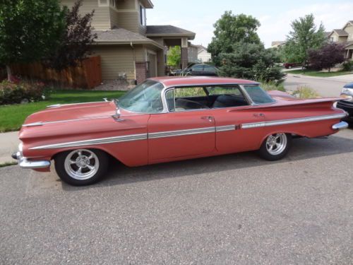 1959 chevy impala 4 door flat top, level air, 348 tri-power, cameo coral