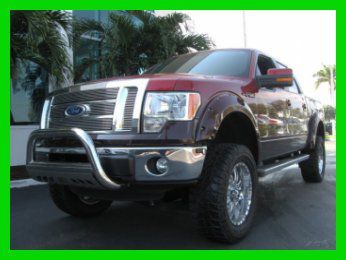 11 red southern comfort lifted 4wd crew cab f150 *20 inch chrome wheels *florida