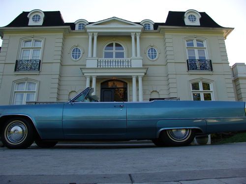 Gorgeous powder blue 1966 cadillac deville convertible 61k