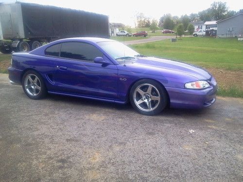 1995 purple ford mustang gt 5.0 with ghost flames