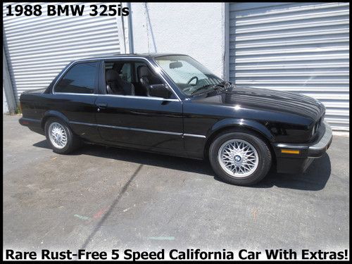 +1988 bmw 325is 5 speed! rare rust-free classic california car w/nice upgrades!+