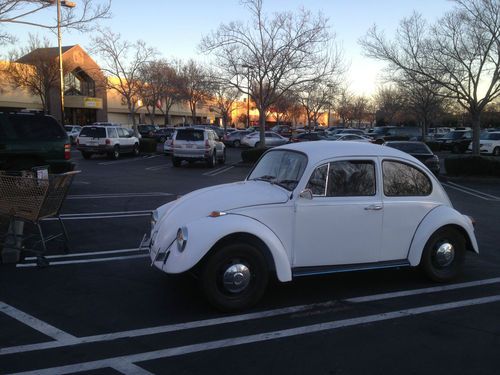 1969 white standard vw beetle, new 1600 dp motor