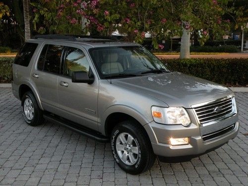 08 explorer xlt 4x2 automatic 3rd row leather sunroof hitch chrome trim fl owned