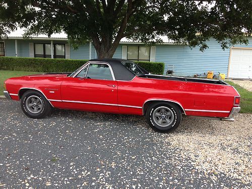 1972 chevrolet el camino red with black ss stripes 350 v8 and 350 auto trans