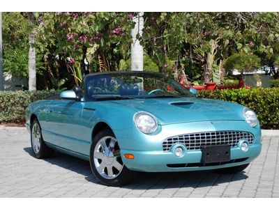 2002 ford thunderbird premium 2dr hard top convertible 6-cd turquoise leather