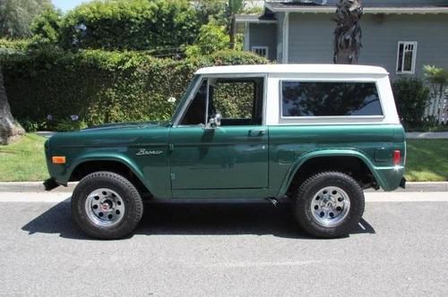 Restored 1977 green ford bronco w/ white hard top