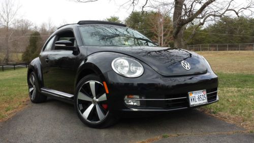 2012 volkswagen beetle turbo vw black metallic sunroof