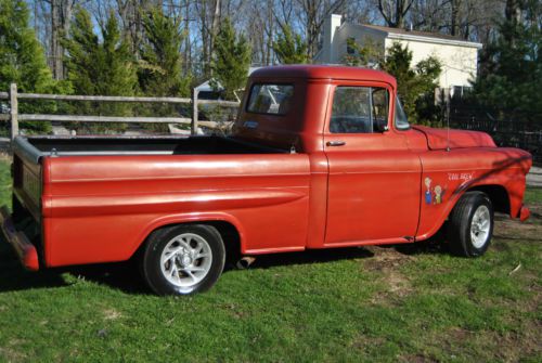 1958 chevy pick up truck - running with long bed