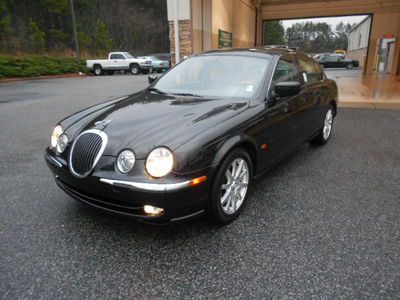 00 2000 jag s type black tan leather 3.0l v-6 cyl clean carfax low miles luxury