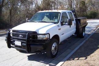 Ford f-550 crew cab 4x4 diesel utility flat bed very clean