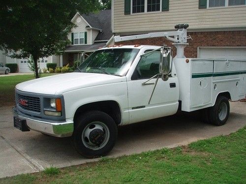 1999 gmc c 3500 dually service / utility truck with 2500 crane