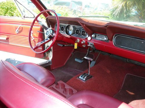 1966 ford mustang coupe white - red interior - automatic