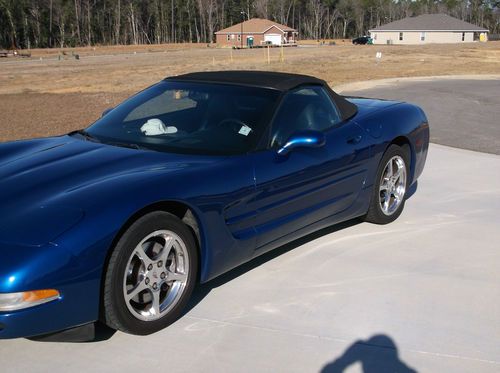 2002 corvette convertible lt3  electron blue, black interior, 6 speed