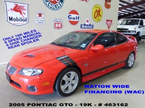 2005 gto,6.0l,6 speed trans,leather,6 disk cd,17in wheels,19k,we finance!!