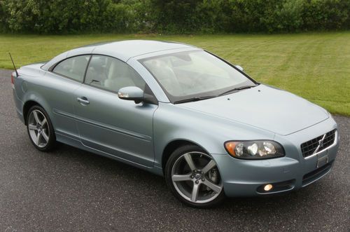 2010 volvo c70 hard top convertible~loaded~low mile~celestial blue~salvage title