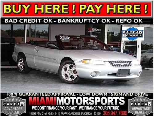 We finance '00 chrysler convertible ltd edition clean carfax  1 owner low miles