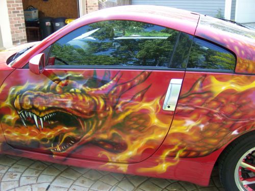 350z nissan 2004 with dragons on it air brush.