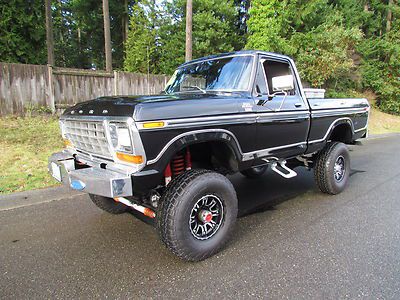 1979 ford 4x4 460 lifted black beauty f150 on f250 running gear