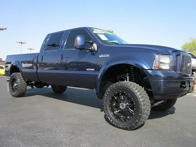 2005 ford f-350 super duty xlt crew cab diesel long bed 4x4 lifted truck~nice!!