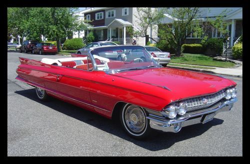 1961 cadillac convertible beautiful red car with big fins! restored driver! low$