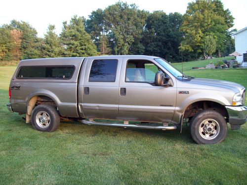 2002 ford f-250 superduty crew cab 7.3l diesel 4x4 lariat low miles leather