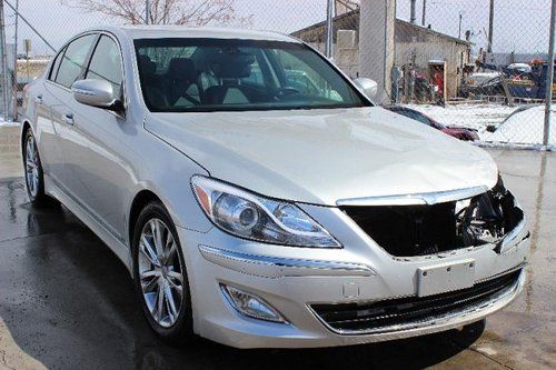 2012 hyundai genesis 3.8l damaged salvage loaded runs! low miles export welcome!