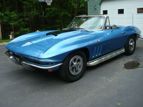 1966 corvette roadster 327/4 speed factory side pipes 3 owner