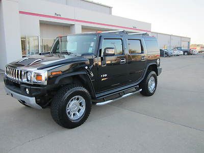 08 hummer h2 black red rock leather 4x4 sunroof clean carfax power heated seats
