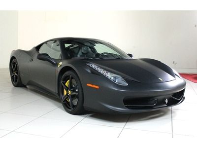 2011 ferrari approved cpo 458, silver with matt black wrapp low low low miles