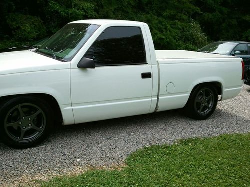 White 1991 chevy low rider truck
