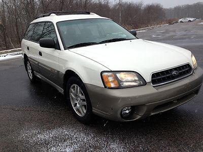 2003 subaru legacy outback winter white-nr.29mpg-exceptional all whl drive-mint!