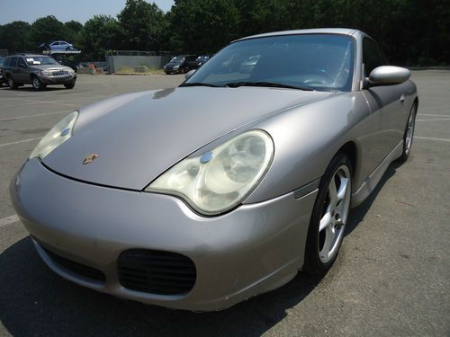 2002 porsche 911 carrera **no reserve** 6spd 996 silver/blk leather turbo bumper