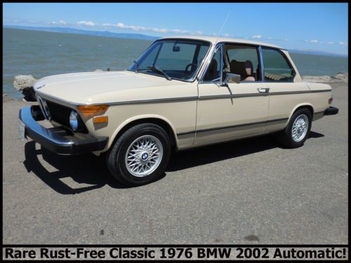 Rare classic 1976 bmw 2002  rare original 99.9%  rust-free automatic +14&#034; bbss!