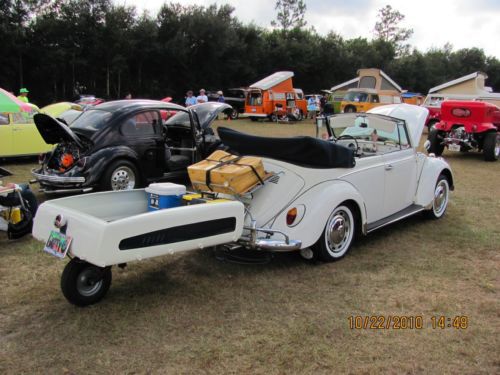 1966 volkswagen beetle convertible/1950&#039;s sears allstate single wheel trailer