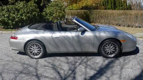 Absolutely mint! rare silver 2002 porsche 911 cabriolet 2dr convertible like new