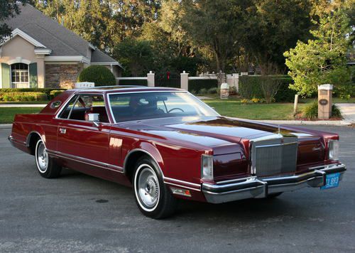 Rare luxury group red / rose moonroof -1977 lincoln mark v coupe -72k orig mi