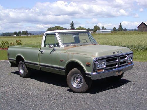1971 gmc 1/2 ton 4x4 long bed pickup; 99% rust free running, driving project