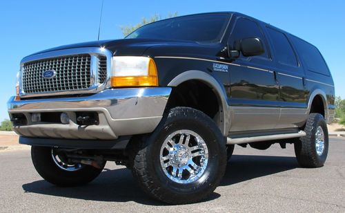 2001 ford excursion 7.3l powerstroke diesel lifted 4x4 leather black beauty!!!!!