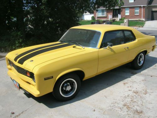 1974 chevrolet nova yellow 2 door custom coupe restored new conditon
