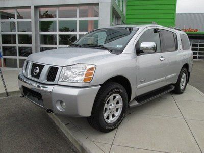 Nissan armada le silver 4x4 awd dvd leather suv clear title power gate loaded