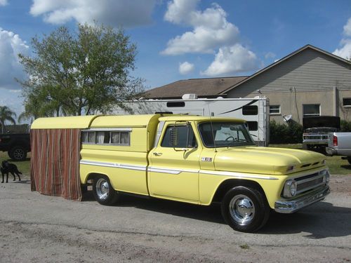 1964 chevrolet c-10 custom with matching 1964 pullman camper. it has a v-8