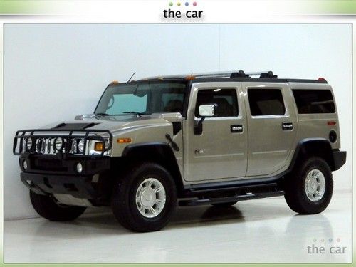 03 hummer h2 suv 4x4 moonroof 3rd seat brush guard new tires roof-rack pristine